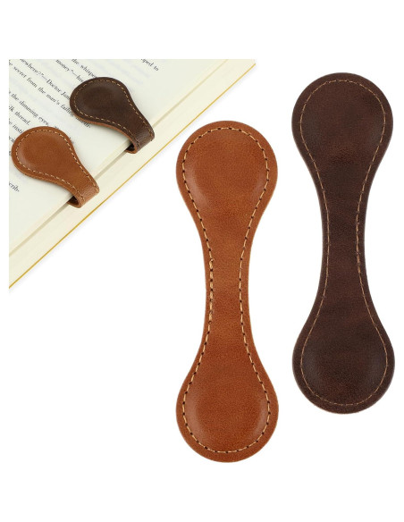Marcador de Página de Cuero Magnético Dimeho Vintage 2 Pcs