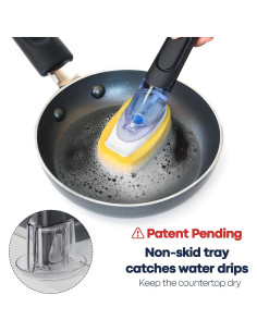 Juego de cepillo para platos RIMAY con dispensador de jabón y 2 recargas 2