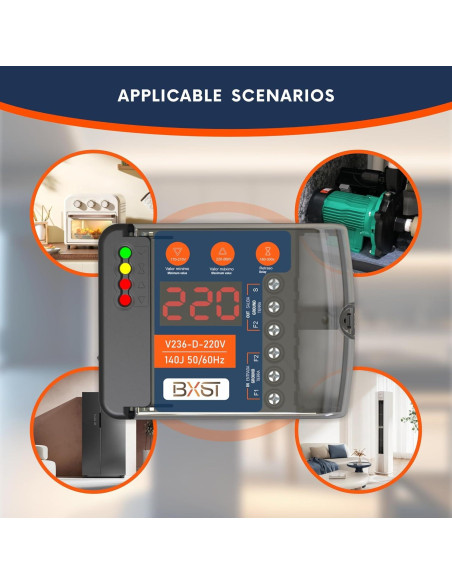 Protector de Sobretensión BXST 220V 30A 6600W con Pantalla LED