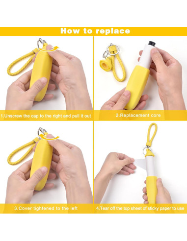 Rodillo Quitapelusas Portátil Astfys Amarillo - 13cm x 4cm