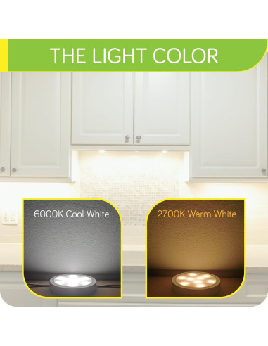 Kit de Iluminación LED Bajo Gabinete Meigour 3 Luces 6000K