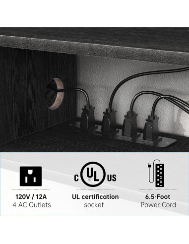 Estante Flotante para TV FABATO 150 cm Negro 3 Compartimentos