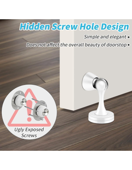 Paradas de Puerta Magnéticas KOLAKO Blancas 2 Paquete Acero Inoxidable