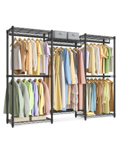 Perchero de Ropa SONGMICS 68.7" Acero Ajustable Negro