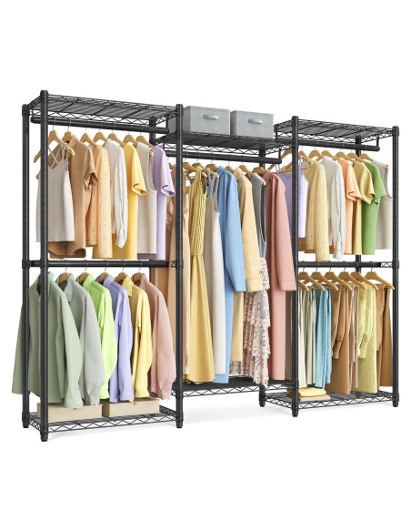 Perchero de Ropa SONGMICS 68.7" Acero Ajustable Negro