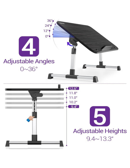 Mesa de cama para laptop NEARPOW, ajustable y portátil