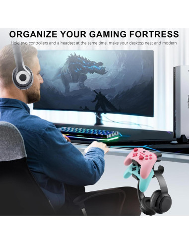 Soporte 3 en 1 para Auriculares y Controladores Bysimilai - Negro