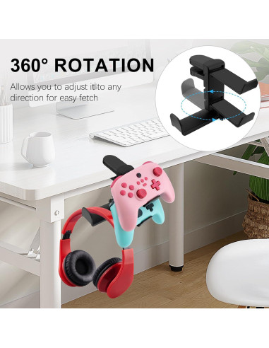 Soporte 3 en 1 para Auriculares y Controladores Bysimilai - Negro