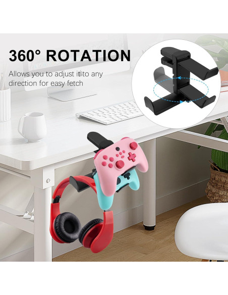 Soporte 3 en 1 para Auriculares y Controladores Bysimilai - Negro