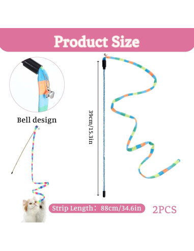 Juguetes Interactivos para Gatos InnoHHustle 2 Pcs Varitas Coloridas