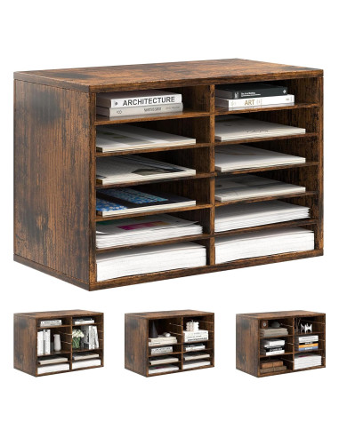 Organizador de Literatura Alpeir 12 Compartimentos Madera