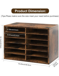 Organizador de Literatura Alpeir 12 Compartimentos Madera 2