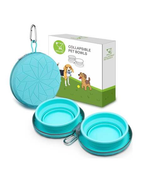 Cuencos Plegables Dobles KALLAK para Perros y Gatos 1.03L