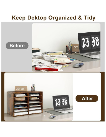 Organizador de Literatura Alpeir 12 Compartimentos Madera