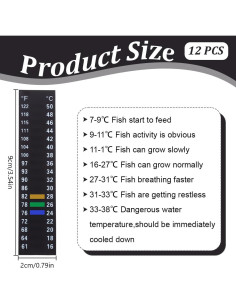 12 Termómetros Adhesivos para Acuario DELORIGIN 16-50C 2