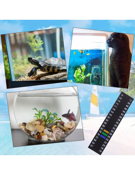 12 Termómetros Adhesivos para Acuario DELORIGIN 16-50C