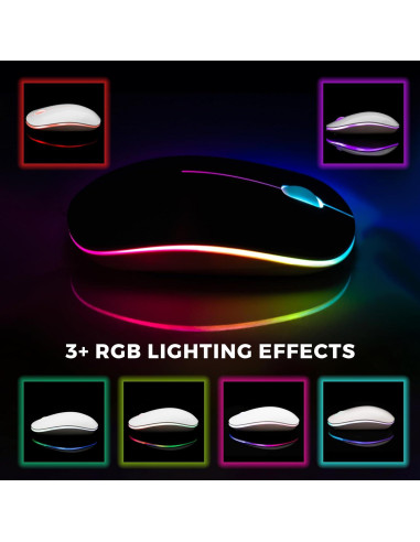 Ratón Inalámbrico Silencioso Parakeetr Recargable RGB 500mAh