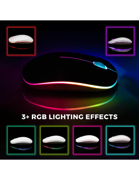 Ratón Inalámbrico Silencioso Parakeetr Recargable RGB 500mAh