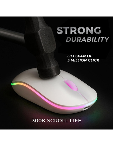 Ratón Inalámbrico Silencioso Parakeetr Recargable RGB 500mAh