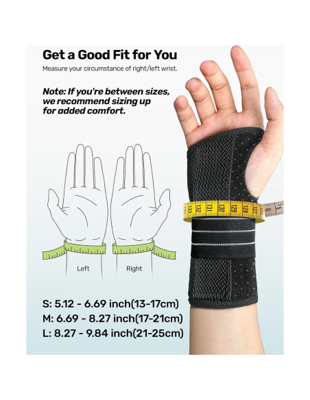 Férula para Túnel Carpiano Rakiie Mediana Mano Derecha Gris