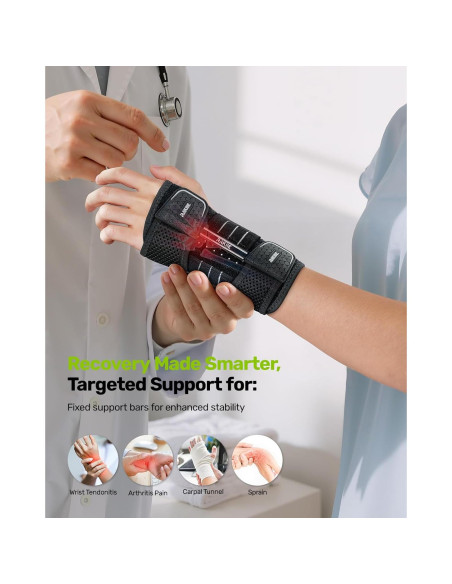 Férula para Túnel Carpiano Rakiie Mediana Mano Derecha Gris