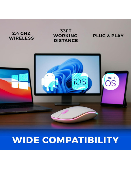 Ratón Inalámbrico Silencioso Parakeetr Recargable RGB 500mAh