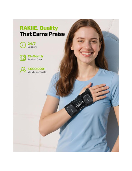 Férula para Túnel Carpiano Rakiie Mediana Mano Derecha Gris