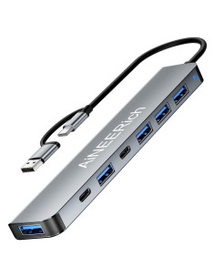 Hub USB-C 7 en 1 AiNEERich, Adaptador Multiport para Laptop y iPhone
