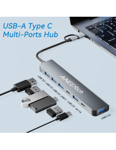 Hub USB-C 7 en 1 AiNEERich, Adaptador Multiport para Laptop y iPhone 2
