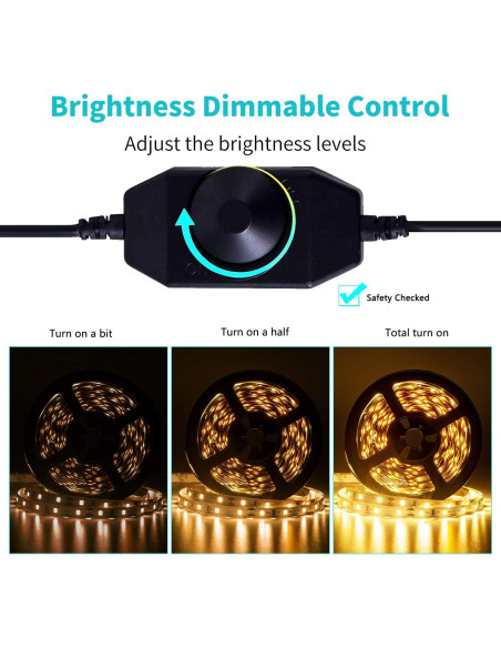 Tira LED 12V 40 pies JUNWEN blanca cálida regulable 720 LEDs