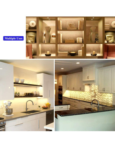 Tira LED 12V 40 pies JUNWEN blanca cálida regulable 720 LEDs