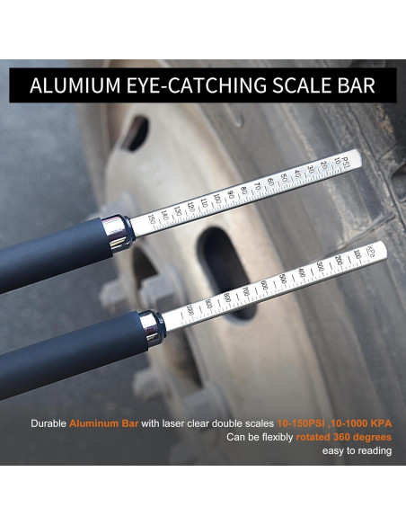 Medidor de Presión de Neumáticos SAFELIFE Doble Cabeza 10-150 PSI
