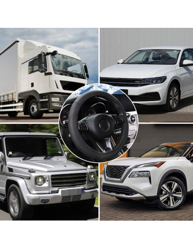 Funda de Volante Zpana de Cuero Antideslizante 37-38 cm Negro