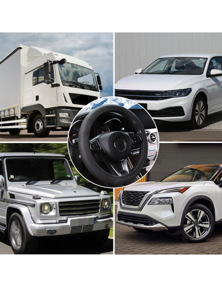 Funda de Volante Zpana de Cuero Antideslizante 37-38 cm Negro