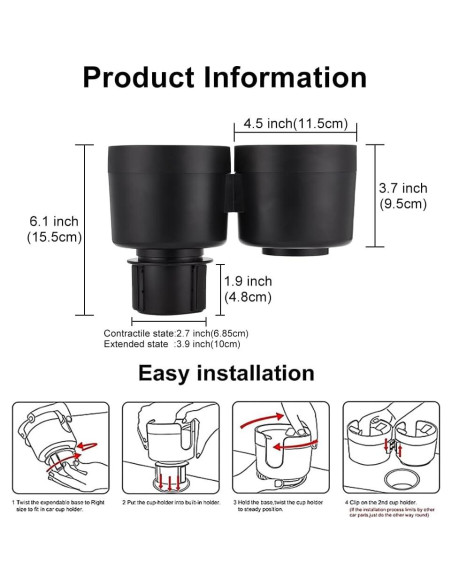 Expansor Soporte para Tazas Duales JSCARLIFE Ajustable 2 en 1