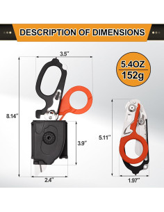 Tijeras de Trauma Plegables UNAZZUE 6 en 1 con Funda 2