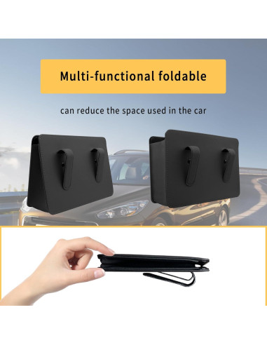 Basurero de Coche SSNNUU de Cuero Impermeable 1L Negro