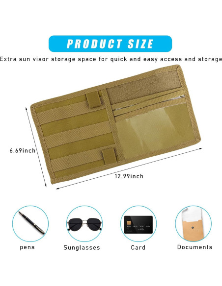 Organizador de Visor Molle Suvnie para Auto Nylon Caqui