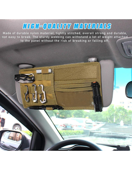 Organizador de Visor Molle Suvnie para Auto Nylon Caqui