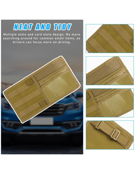 Organizador de Visor Molle Suvnie para Auto Nylon Caqui