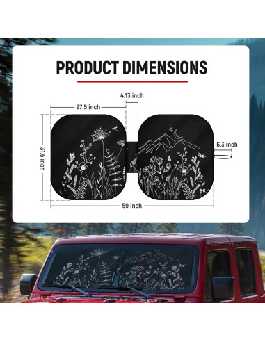 Sombrilla Plegable para Parabrisas Linsdala 150x80 cm UV