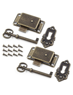 2 Juegos de Cerradura de Llave Esqueleto Kyuionty Bronce Antiguo