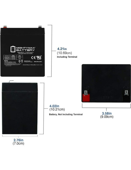 Batería de Respaldo Mighty Max ML5-12 12V 5AH para Alarma