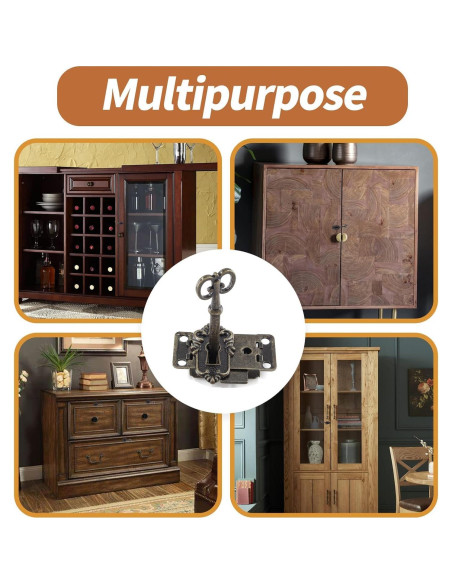 2 Juegos de Cerradura de Llave Esqueleto Kyuionty Bronce Antiguo