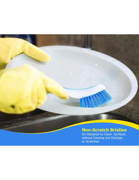 Set de 3 Cepillos de Cocina ZUVO con Mango Largo y Ventosa Set de 3 Cepillos de Cocina ZUVO con Mango Largo y Ventosa