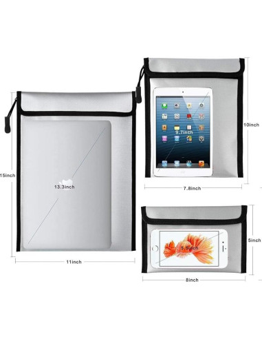 Bolsas de Documentos a Prueba de Fuego AEITOTT - 3 Piezas, Impermeables