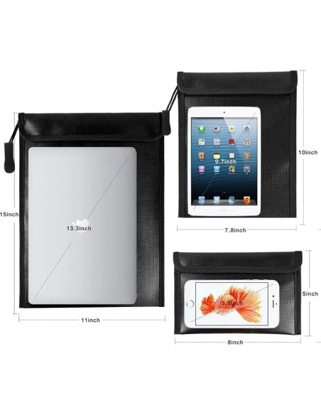 Bolsas de Documentos a Prueba de Fuego AEITOTT - 3 Piezas, Impermeables