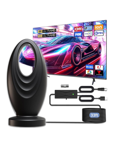 Antena de TV JoyfulPaws JPTV050 HD 4K 2200+ km interior Antena de TV JoyfulPaws JPTV050 HD 4K 2200+ km interior