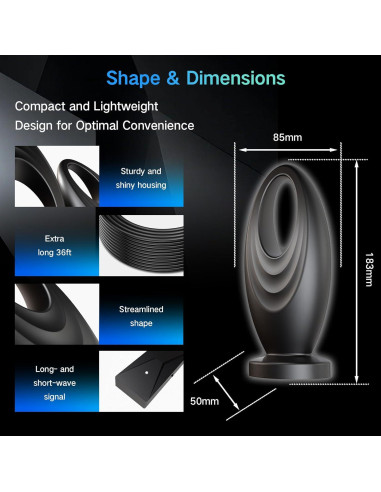 Antena de TV JoyfulPaws JPTV050 HD 4K 2200+ km interior