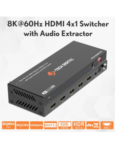 Conmutador HDMI 8K 4 en 1 J-Tech Digital JTECH-8KSW41AE 2